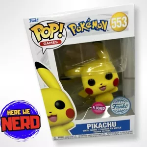 Funko Pop ! Pokemon Games Pikachu 553 Flocked Special Edition - Imagen 1 de 3