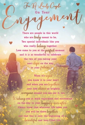 Couple Engagement Card For A Lovely Country Meadow Sentiments Lovely Verse - Image 1 of 2