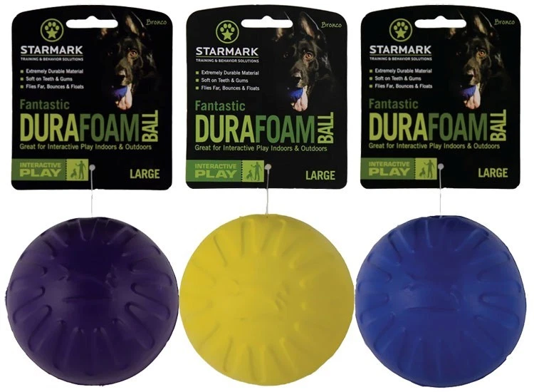 STARMARK DURAFOAM DOG PUPPY TOUGH FOAM FLOATING CHEW TOY BALL COLOUR SIZE CHOICE - Image 1 of 1