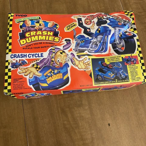 Crash Cycle The Incredible Crash Dummies 1991 Tyco NEW SEALED Smashed Box Cover