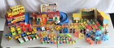 HUGE LOT Vintage Fisher Price Little People Toys Main Street & House 100+ Pieces