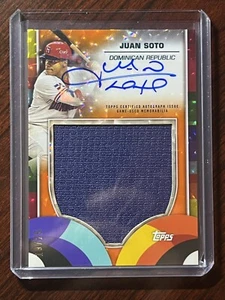2023 Topps World Baseball Classic WBC Juan Soto Auto Trikot Aufnäher orange #/25 SP - Bild 1 von 2
