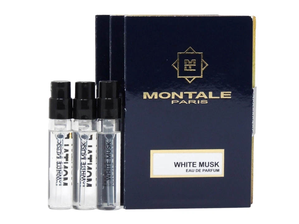 MUESTRAS DE SPRAY PERFUME COLONIA MONTALE PARIS WHITE MUSK EDP 2,0 ml 0,06 fl oz x 3 Foto 1 de 1