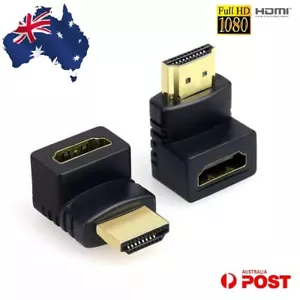 HDMI Male to HDMI Female 90/270 Degree Right Angle Adapter Plated Converter - Picture 1 of 3