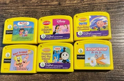 Leap Frog My First LeapPad Lot of 6 Game Cartridges ONLY  Dora Spongebob Thomas - Image 1 of 2