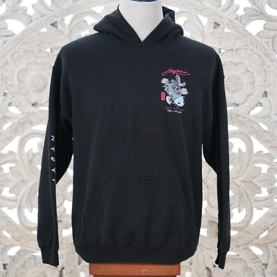 Sudadera con Capucha Grande para Hombre Riot Society Negra Koi Pez Japón Gráfico Suave EE. UU. Foto 1 de 4