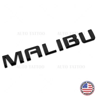 Chevy Malibu Trunk Lid Door Letter Emblem Logo Badge Nameplate Gloss Black Sport - Image 1 of 4