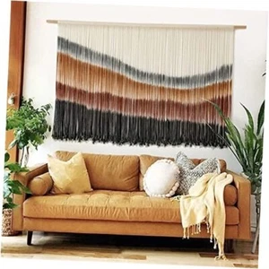 Macrame Wall Hanging Macrame Wall Decor Large-Scale Tie-Dye Tapestry Coffee - Picture 1 of 8