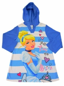 Disney Girl Blue My Time To Shine Fleece Hoodie Night Gown Cinderella Nightie 4 - Picture 1 of 1