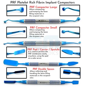 PRF Platelet Rich Fibrin Implant Compactor Plugger Graft Spatula Condenser Kit - Picture 1 of 7