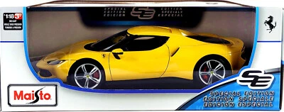Coche Modelo MAISTO 1:18 Edición Especial Ferrari 296 GTB Asseto Fiorano 🟨 Amarillo Foto 1 de 4