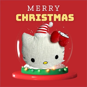 Hello Kitty by Sanrio Weihnachtskissen - Santa Face, rot/weiß - Bild 1 von 8