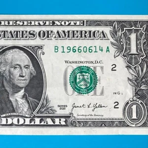 1966 June 14 (B 19660614 A) BIRTHDAY Note $1 One Dollar Bill - Picture 1 of 4