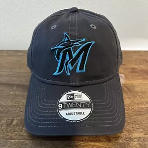 Florida Marlins Hat Cap Adult Adjustable Gray Blue MLB Baseball New Era 9Twenty - Picture 1 of 5