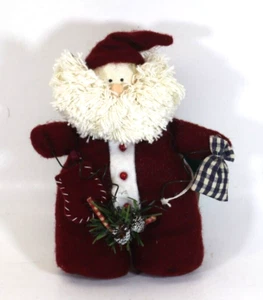 AABOT Russ Berrie The Christmas Sampler Weihnachtsmann hält Girlande Filz Plüsch - Bild 1 von 7