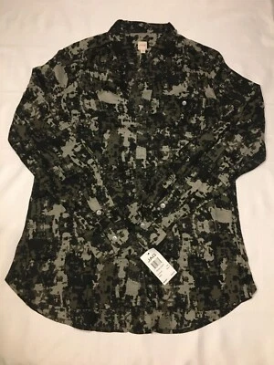 JAG Women's Roan Shirt Long Sleeve Button Front Jungle Size S New - Изображение 1 из 4