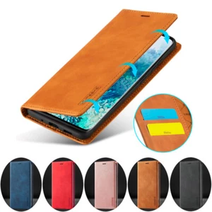 Magnetic Wallet Case Card Slim Leather Flip Cover for Samsung S20+/S21+ FE Ultra - Picture 1 of 37