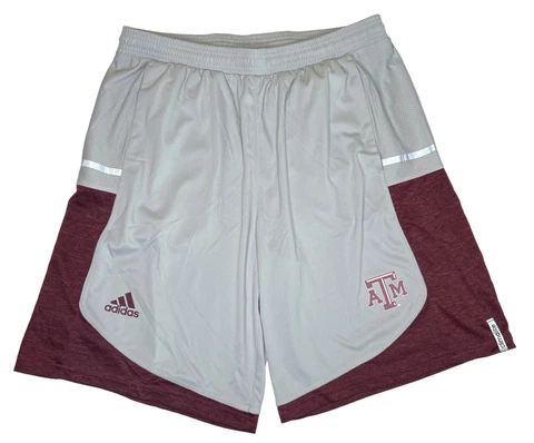 Men's Adidas Texas A&M Aggies Team Athletic Shorts Size Large Silver Cover