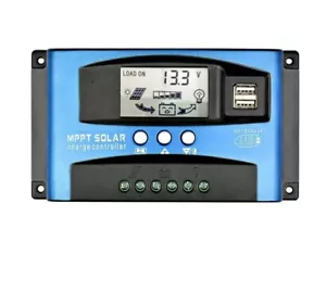 Solar Panels Output Charge Controllers Dual USB LCD 12V 24V 30A/40A/50A/60A/100A - Picture 1 of 15