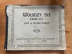 Wolsey Six - 14/60 H.P. - List Of Spare Parts