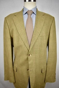 Geoffrey Beene Light Brown Check Linen/Viscose Blend Sport Coat Size: 42L - Picture 1 of 9