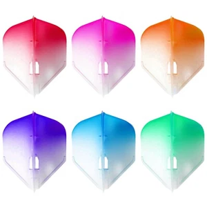 L Style Dart Flights Two Tone L3 Champagner Ring klein Standardform klar weiß - Bild 1 von 19