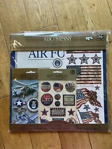 K & Company Air Force Paper Kit - Paper - Adhesions - Stickers NEW - Scrapbook - Picture 1 of 5