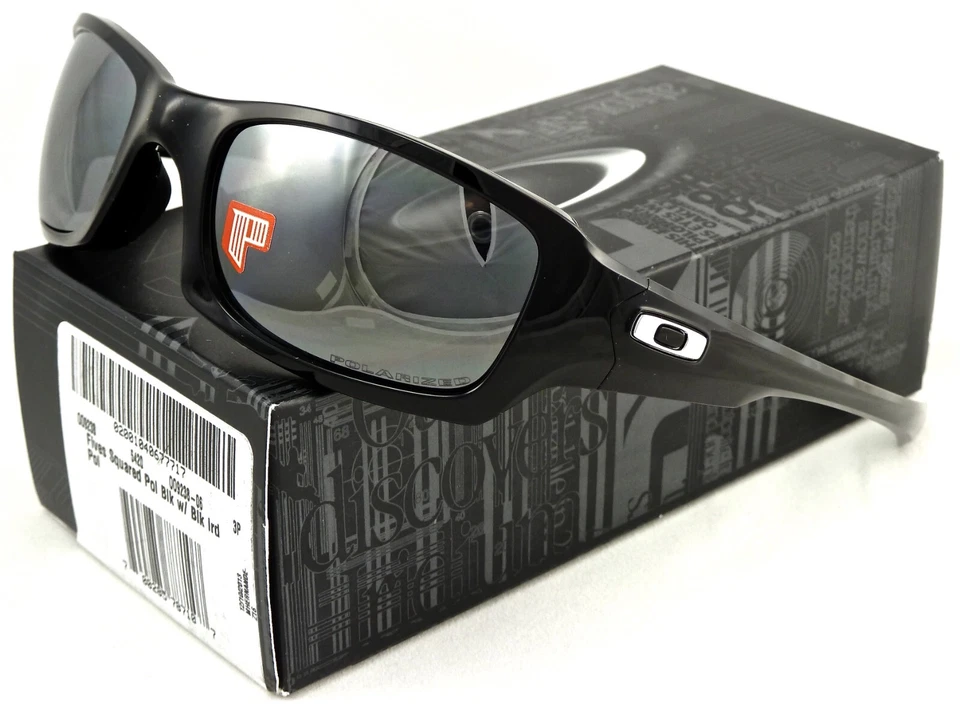 Oakley Fives Squared Polished Black Iridium Polarized Sunglasses 009238-06