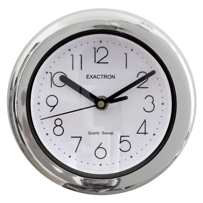 7" Round Silver Clock Quartz Silent Sweep Wall Mounted Desk Table Home Office