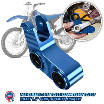For Yamaha YZ125 YZ250 YZ250F 05-14 YZ450F 05-15 CNC 1.5" Lowering Link Kit Blue - Image 1 of 4