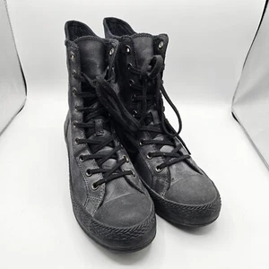 Converse Chuck Taylor All Star Outsider Boots Womens 10 Black Leather Chunky Lug - Picture 1 of 13