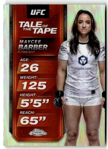 Topps Chrome UFC 2025 No. TTT-19 Maycee Barber Tale of the Tape Refractor - Bild 1 von 2