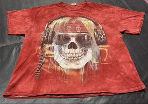 The Mountain 2004 Skull Axle Rose XL 22.5x27 Shirt Tie Dye Preowned *blemishes - Picture 1 of 9
