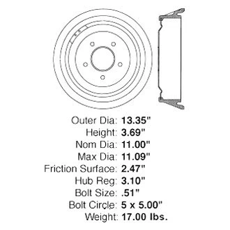 For Chevy C10 Suburban 1969-1975 Centric C-Tek Standard Rear Brake Drum Foto 1 de 1