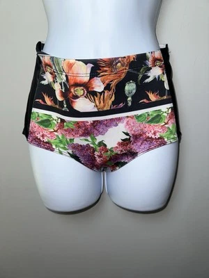 Parte inferior de bikini Clover Canyon hecha en EE. UU. malla lateral usada en excelente estado talla S estampado floral Foto 1 de 4