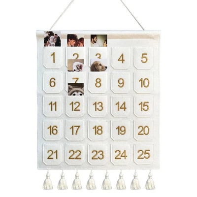 Christmas Countdown Advent Calendar with Pockets,Christmas Picture Countdown ... - Image 1 of 4