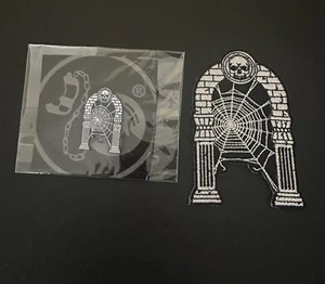 Ball & Chain Co. - Gothic Archway Pin & Patch Set Cobwebs Skull Brick - Picture 1 of 5