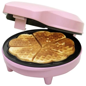 Bestron Waffle Maker, piastra per waffle a forma di cuore, macchina per waffle c - Foto 1 di 7