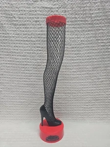 The Leg Fishnet Stocking Cup Coin Bank  High Heel Sexy 17" Tall Plastic - Picture 1 of 6