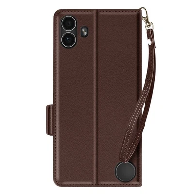 Avizar Étui pour Nothing CMF Phone 1 Dragonne Clapet Support Portefeuille Marron