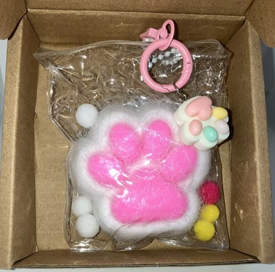 Pata de Gato Rosa Caliente Squishy Juguete Niñas Mochila Llavero Pata Estampado Alivio del Estrés Nuevo Foto 1 de 4