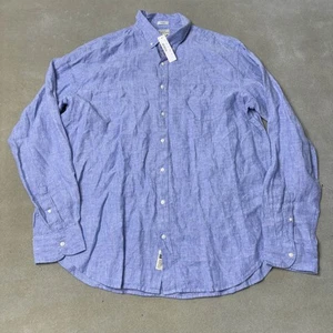 J Crew Shirt Mens 2XL Tall Blue Irish Linen Bard McNutt Long Sleeve Classic XXL - Picture 1 of 8