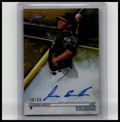 2018 Bowman's Best #B18-LE Luis Escobar Best of 2018 Autographs Gold #/50 - Image 1 of 2