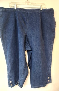 Alfred Dunner Woman Denim Capris with elastic back and  buttons at hem/cuff  24W - Picture 1 of 7