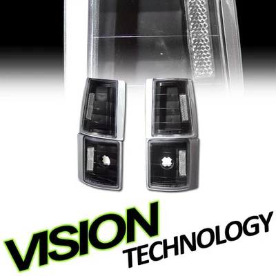 For 94-00 GMC C10 C/K Pickup Truck Black Turn Signal Parking Corner Lights Lamps - Image 1 of 2