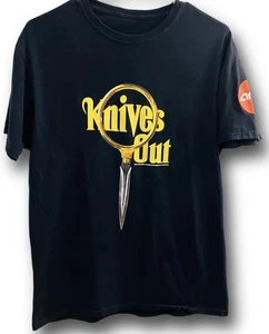 KNIVES OUT Movie Promotional T Shirt Black AMC Theater Lions Gate Tee 2019 Sz M - Picture 1 of 4