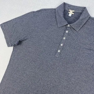 Massimo Alba Watercolor Polo Shirt Mens XL Blue Pinstripe Cotton Linen Slub - Picture 1 of 12