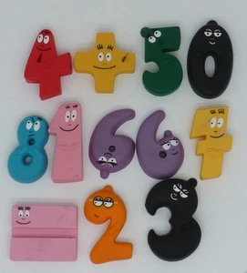 ALTE PVC KUNSTSTOFF FIGUR KONVOLUT BARBAPAPA 9 ZAHLEN LE + UND LE = - Bild 1 von 7