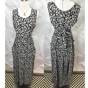 Vintage 90s Maxi Floral Dress Sz L Concepts Y2K Grunge Whimsigoth Cottagecore - Picture 1 of 20