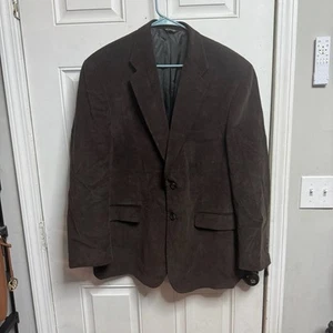 Chaps Brown Men’s Corduroy Jacket Blazer Sports Coat 46R  With Shoulder Pads - Picture 1 of 13